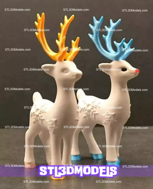 Christmas Deer STL 3D Model 