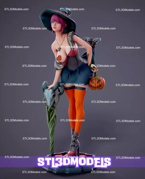 Halloween Witch Umbrella STL 3D Model 