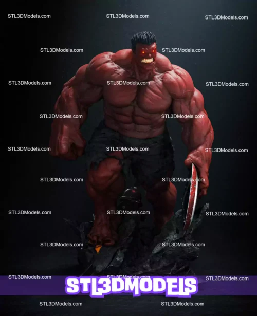 Red Hulk STL 3D Model 