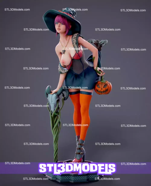 Halloween Witch Umbrella STL 3D Model 