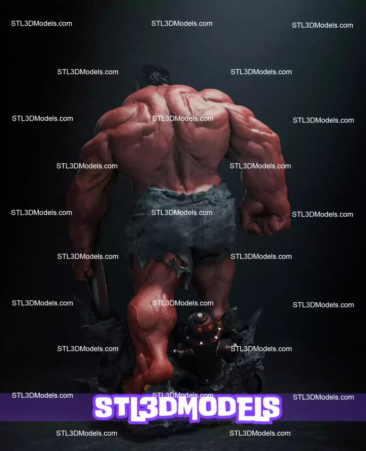 Red Hulk STL 3D Model 
