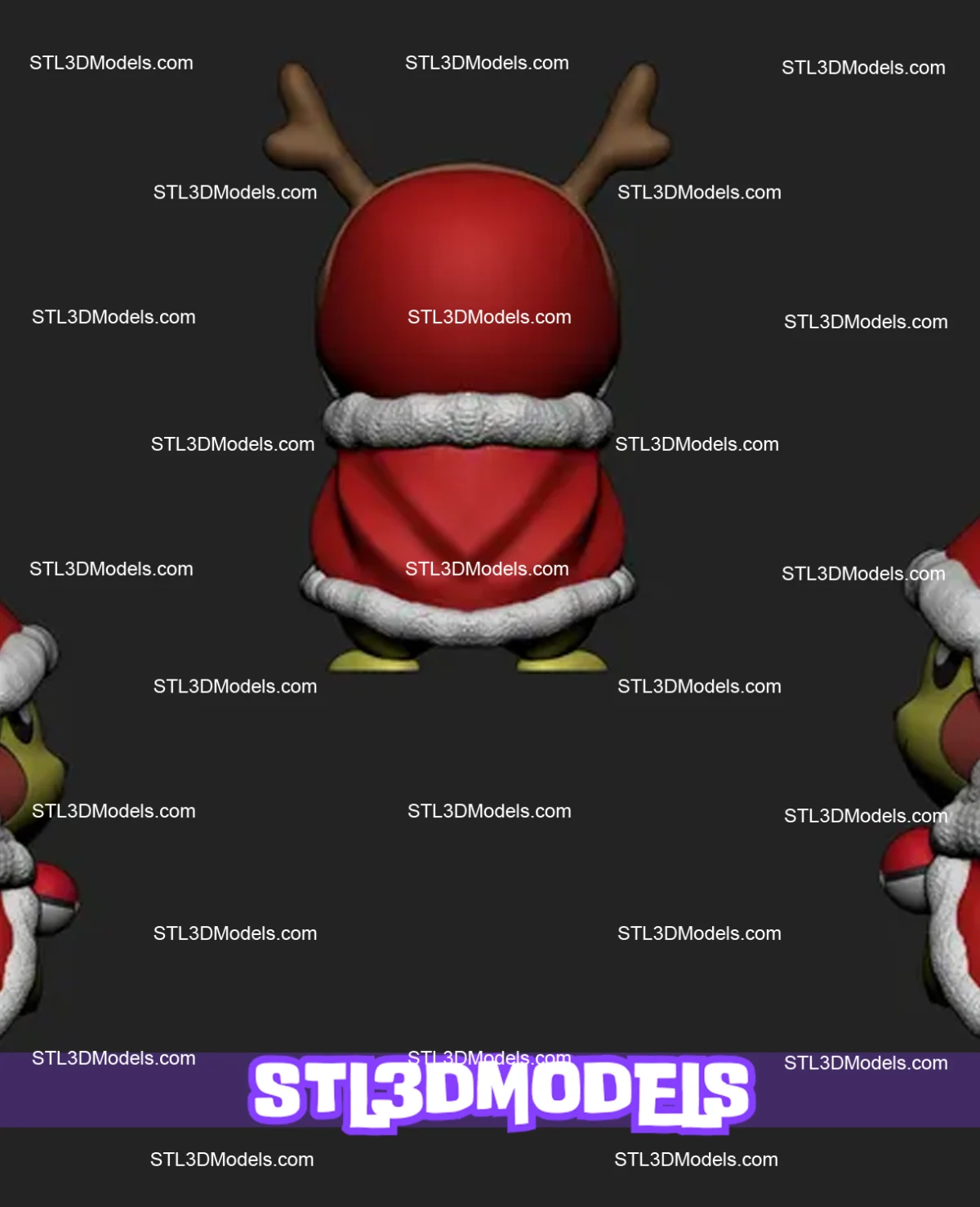 Christmas Pikachu STL 3D Model 
