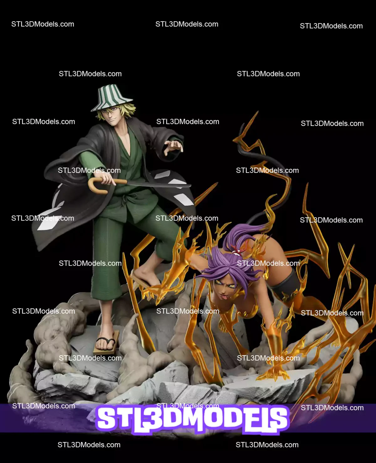 Urahara & Yoruichi STL 3D Model 