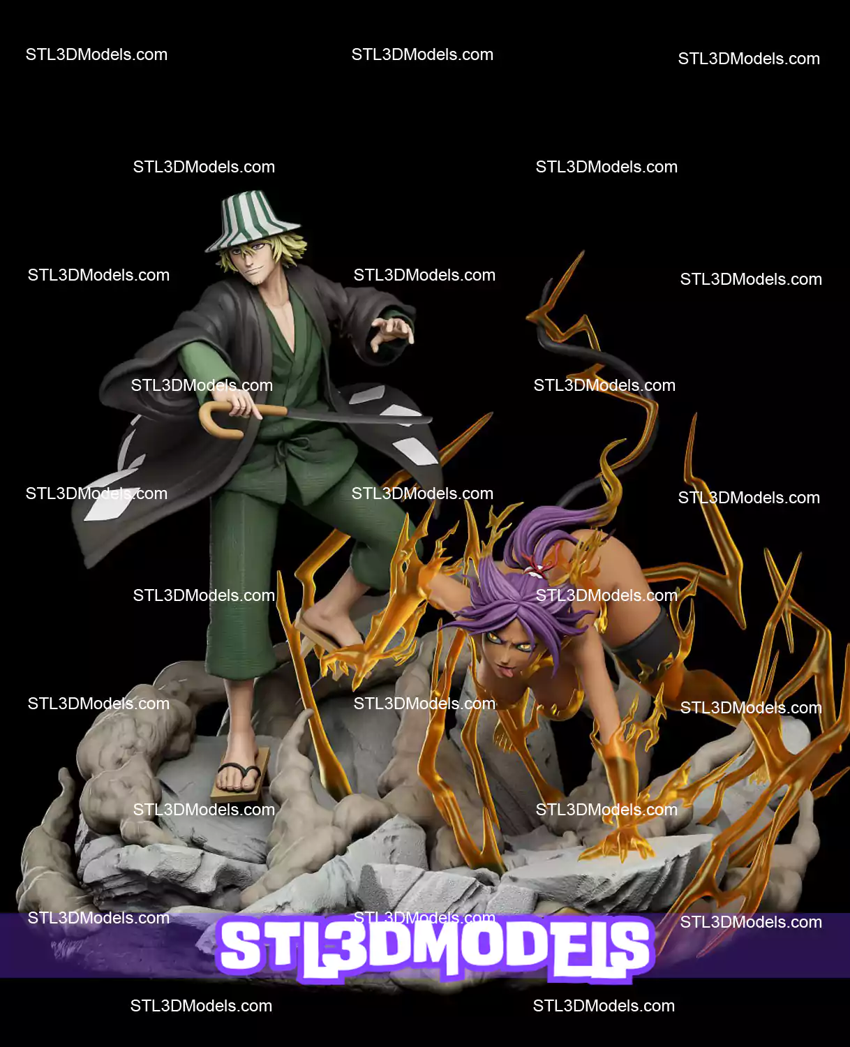Urahara & Yoruichi STL 3D Model