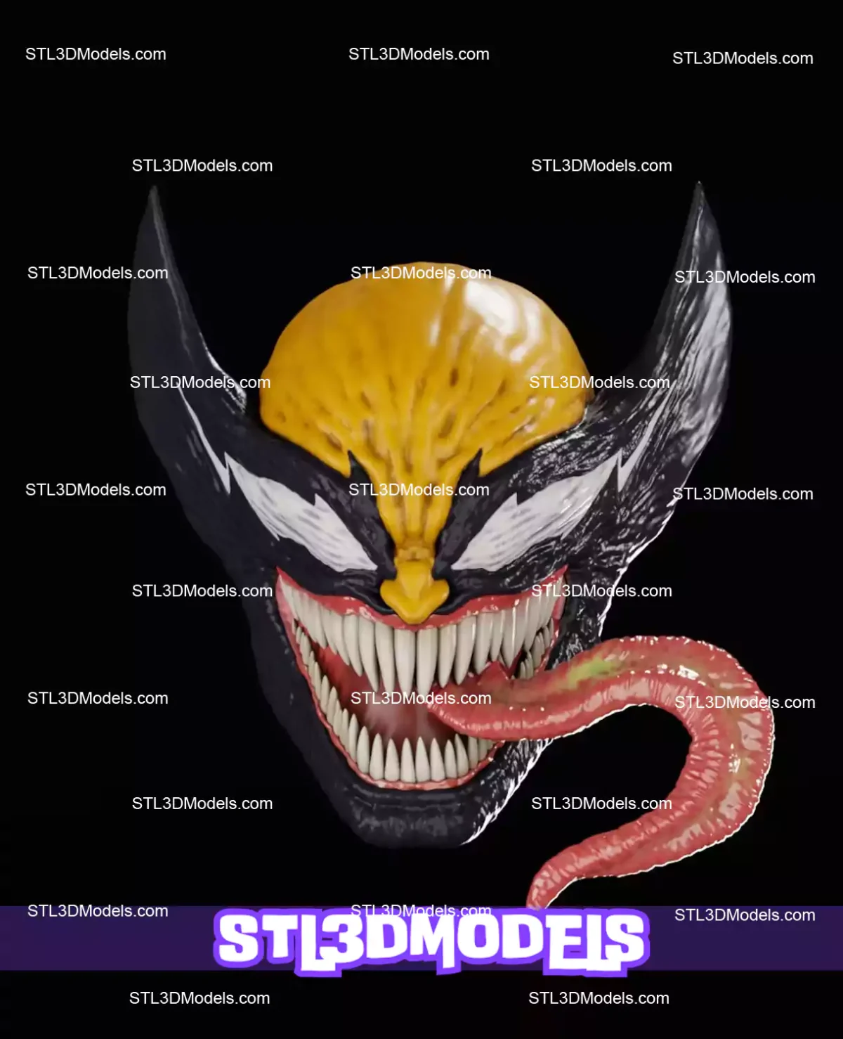 Venom Wolverine Mask STL 3D Model