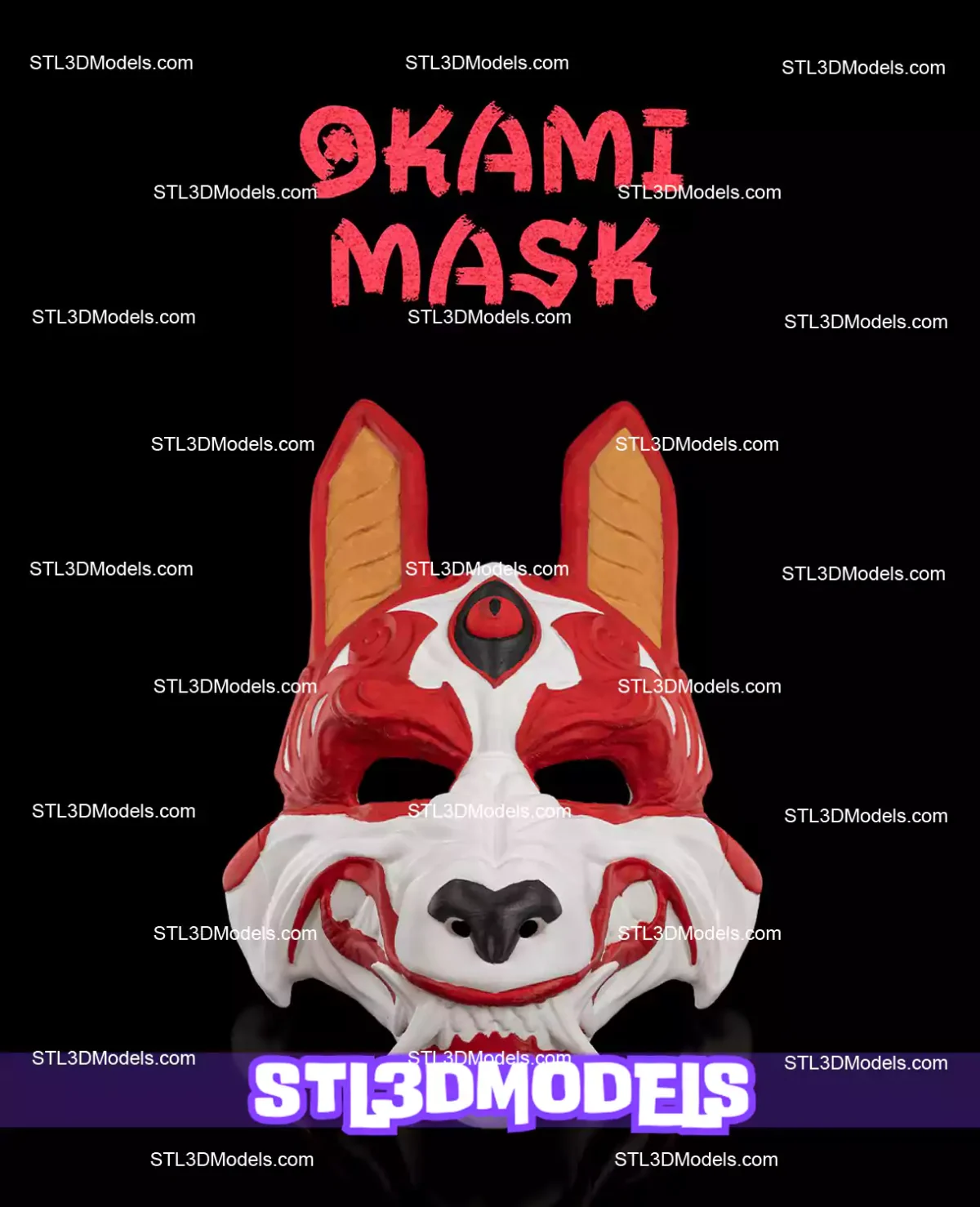 Okami Mask STL 3D Model