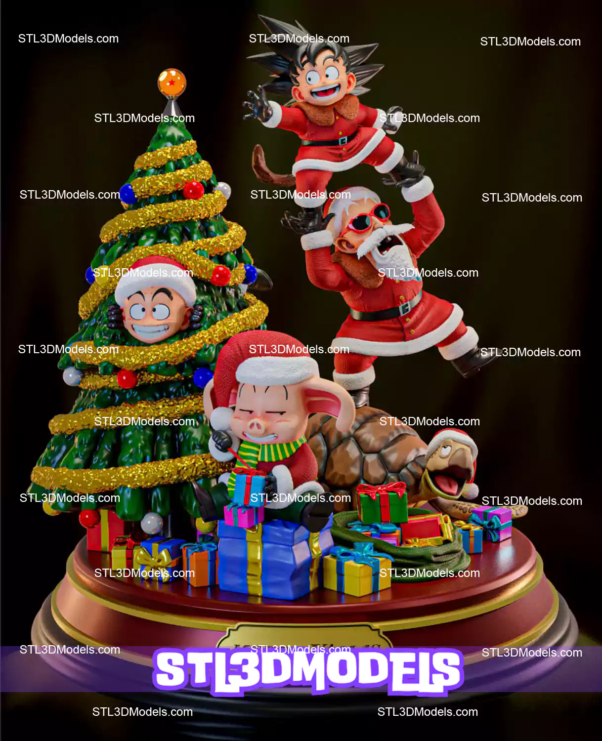 Dragon Ball Christmas Diorama STL 3D Model