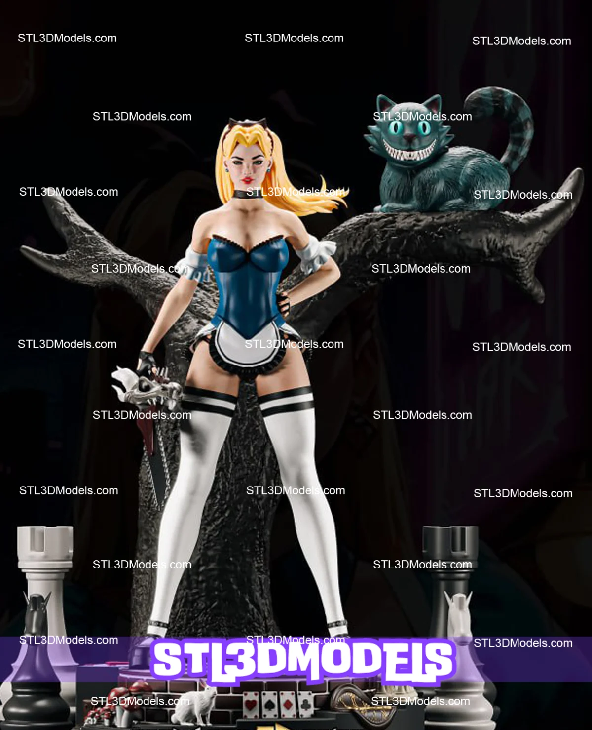 Alice in Wonderland STL 3D Model