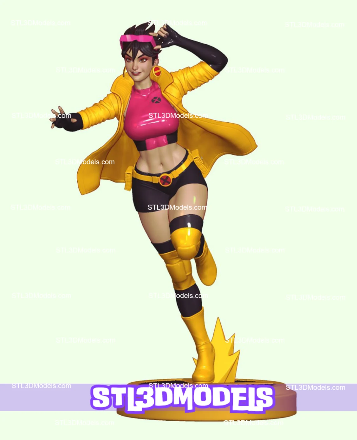 Jubilee X-Men Running STL 3D Model