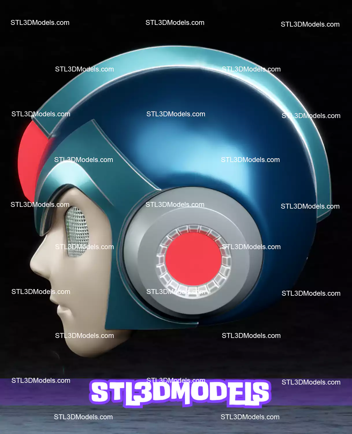 Mega Man Helmet STL 3D Model  Mega Man Helmet STL 3D Model
