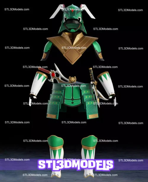 Sengoku Green Ranger Costume STL 3D Model 