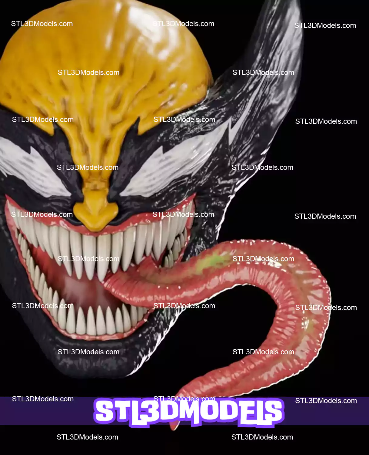 Venom Wolverine Mask STL 3D Model Venom Wolverine Mask STL 3D Model