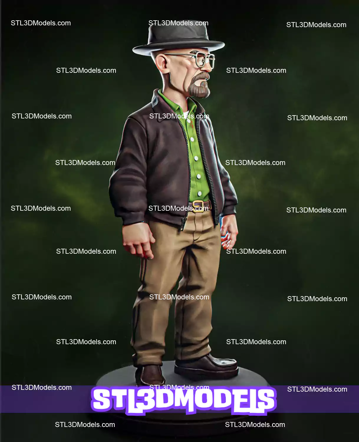 Heisenberg Toon Breaking Bad STL 3D Model  Heisenberg Toon Breaking Bad STL 3D Model