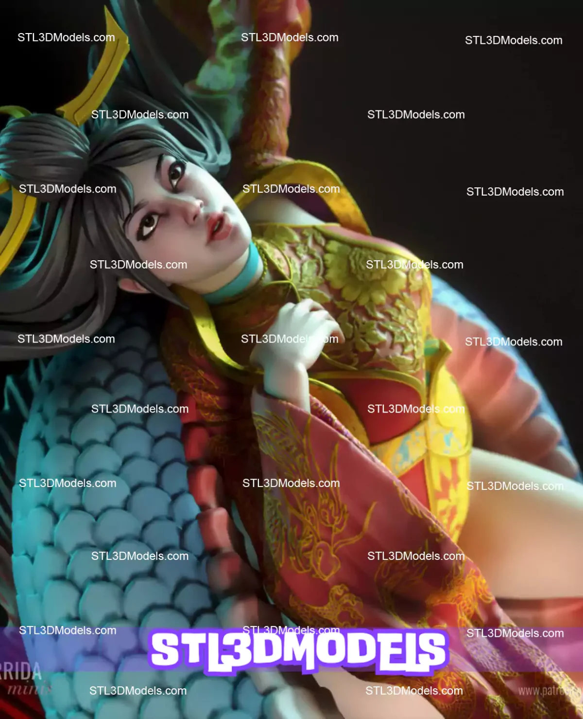 Yahui and the Dragon STL 3D Model