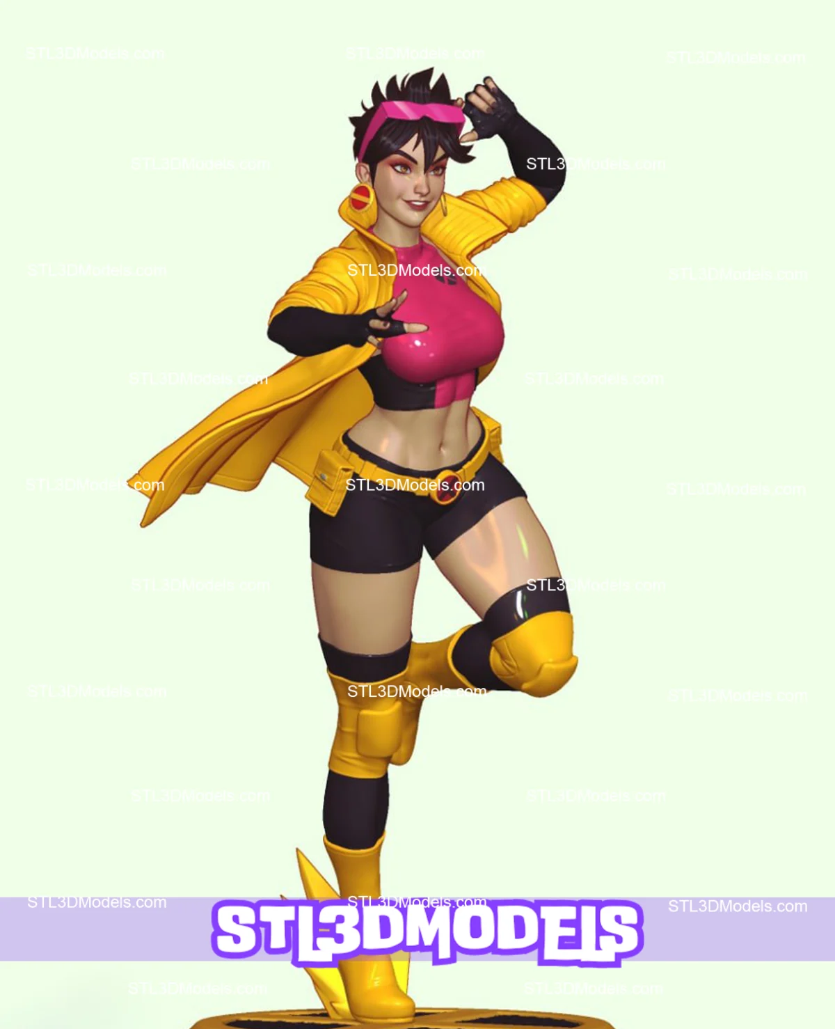 Jubilee X-Men Running STL 3D Model