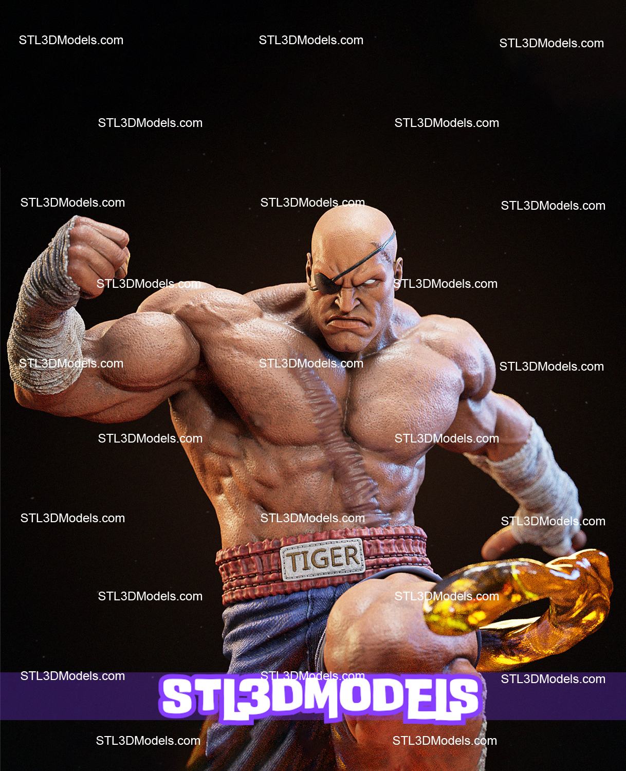 Sagat Street Fighter STL 3D Model