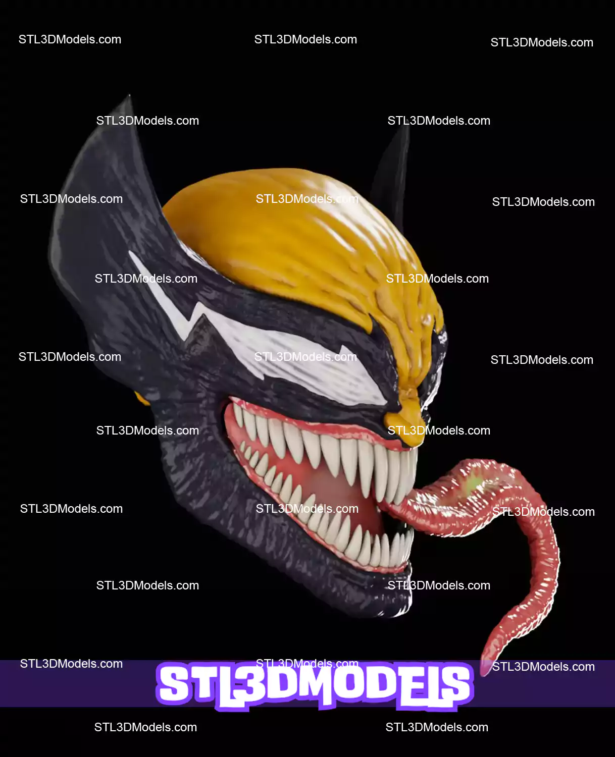 Venom Wolverine Mask STL 3D Model