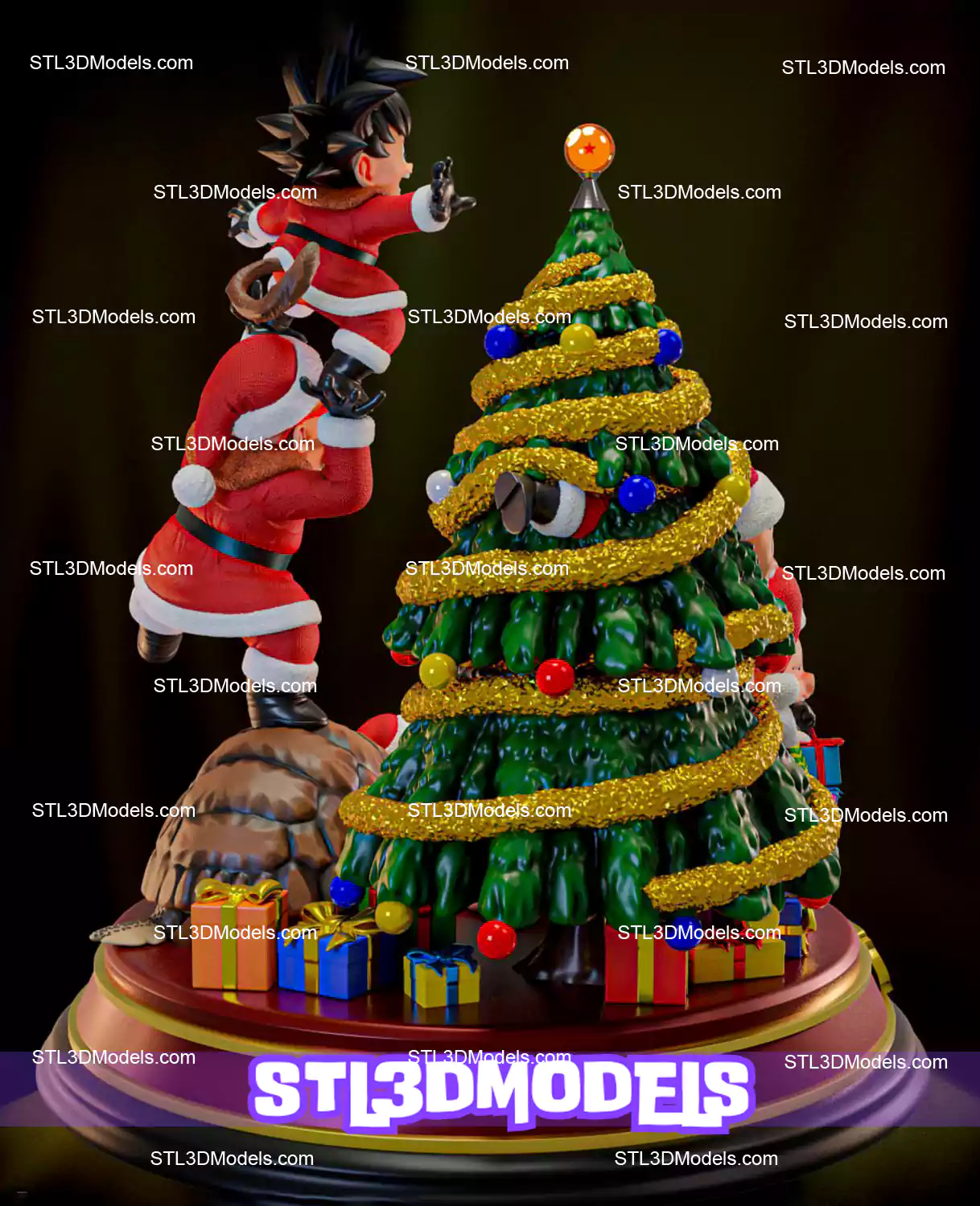 Dragon Ball Christmas Diorama STL 3D Model