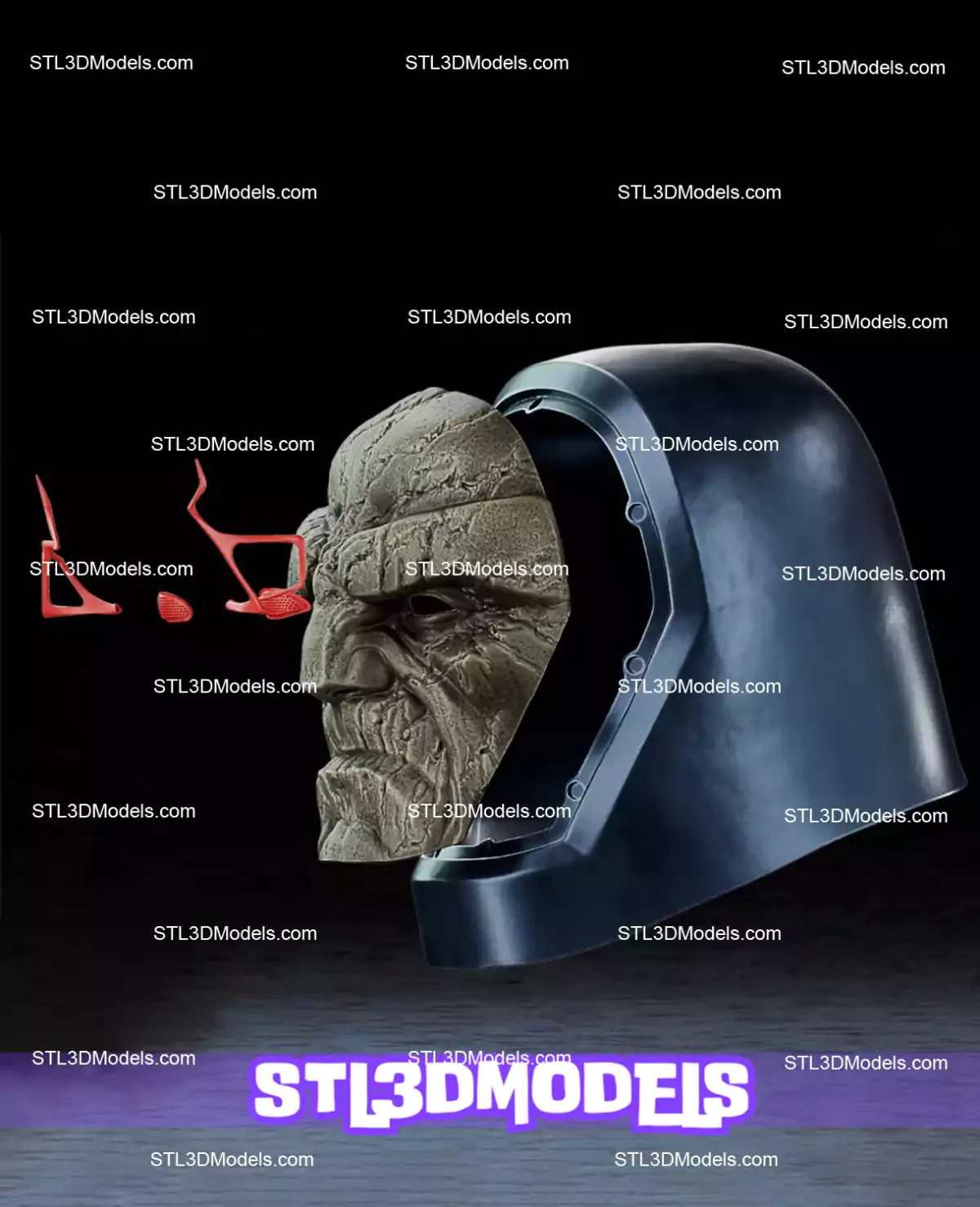 Darkseid Helmet STL 3D Model 