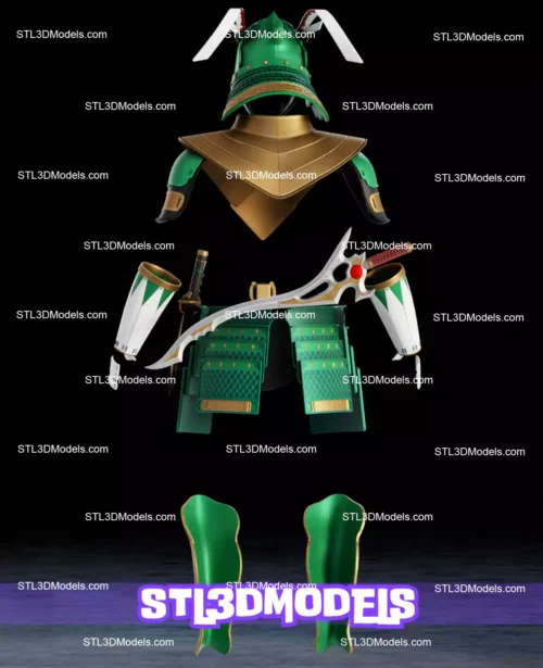 Sengoku Green Ranger Costume STL 3D Model 