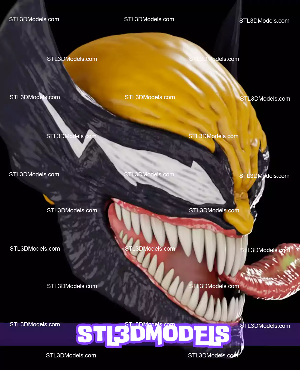 Venom Wolverine Mask STL 3D Model Venom Wolverine Mask STL 3D Model