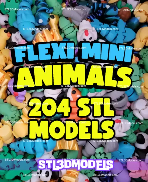 Flexi Mini Animals STL and 3MF + Keychain Version