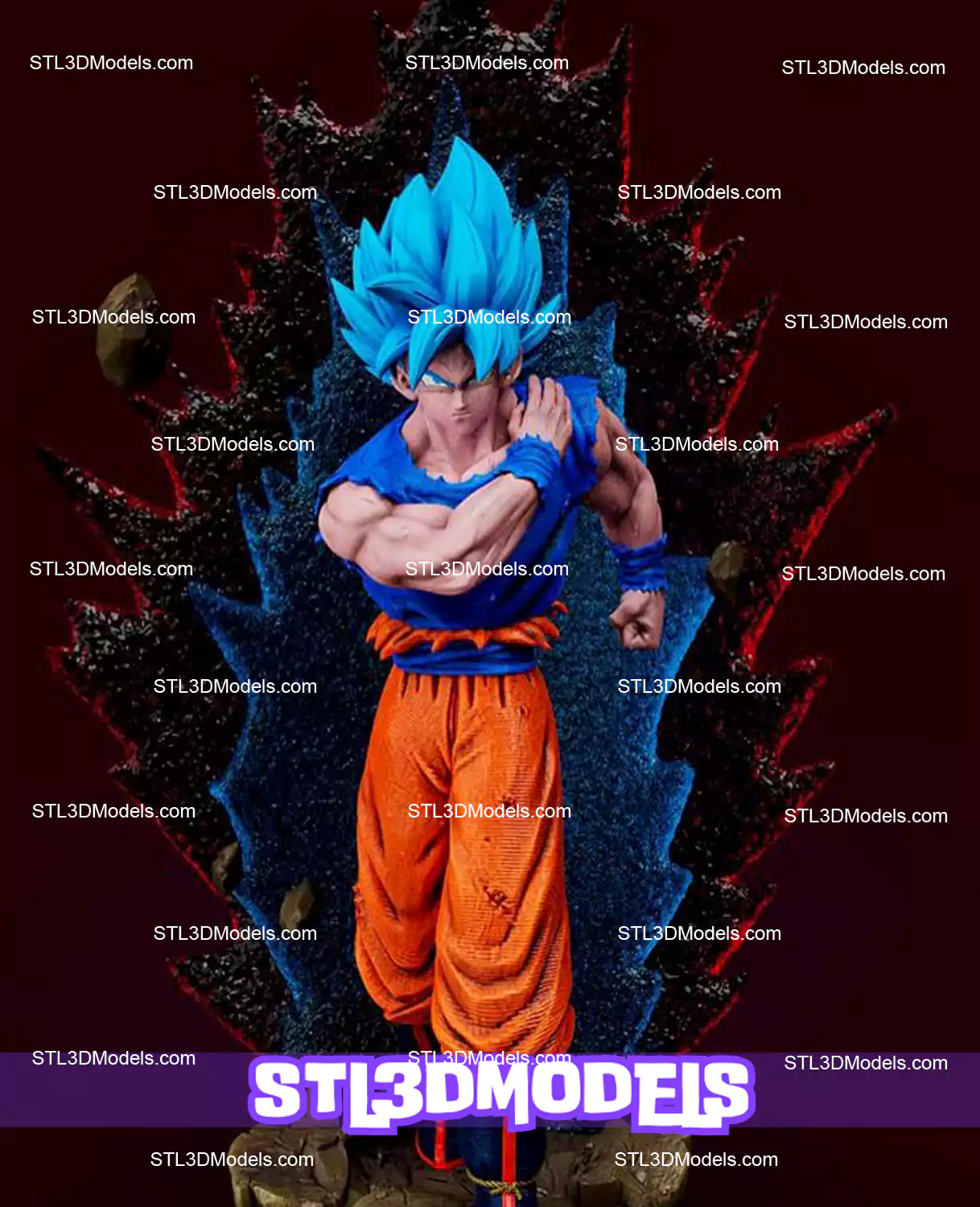 Blue Goku Dragon Ball STL 3D Model
