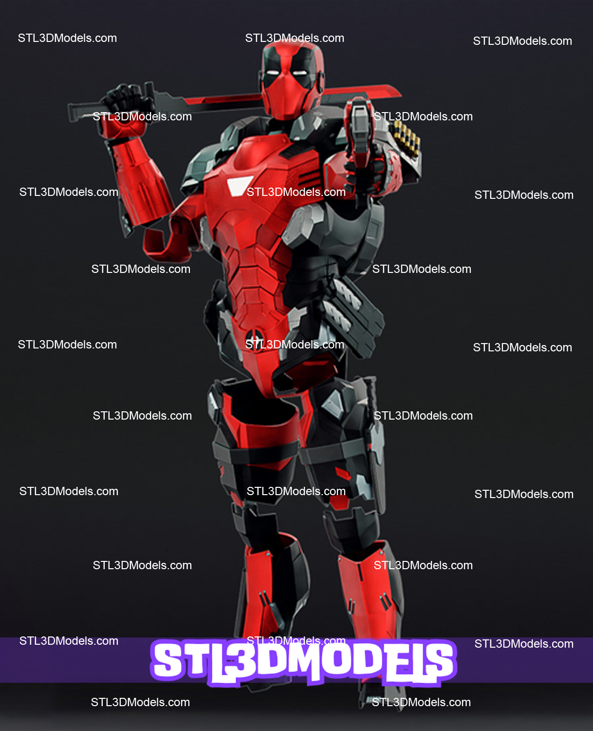 Deadpool Armor Wearable STL 3D Model 