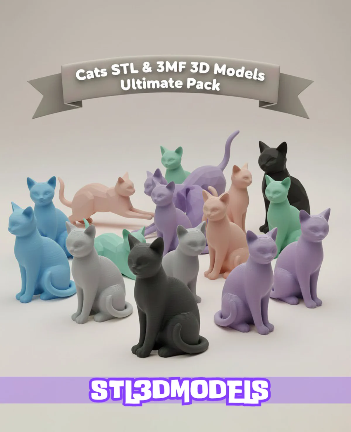 Cats STL & 3MF 3D Models Ultimate Pack