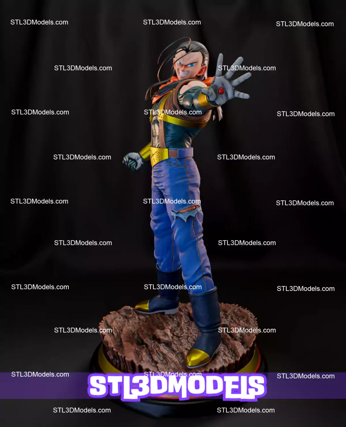 Super Android 17 Dragon Ball STL 3D Model 