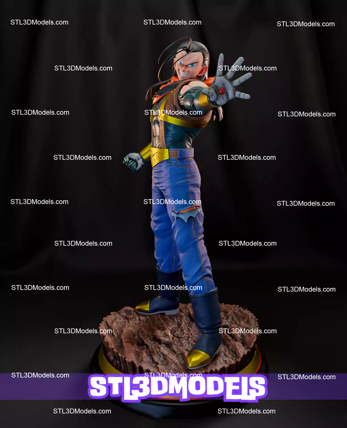 Super Android 17 Dragon Ball STL 3D Model 