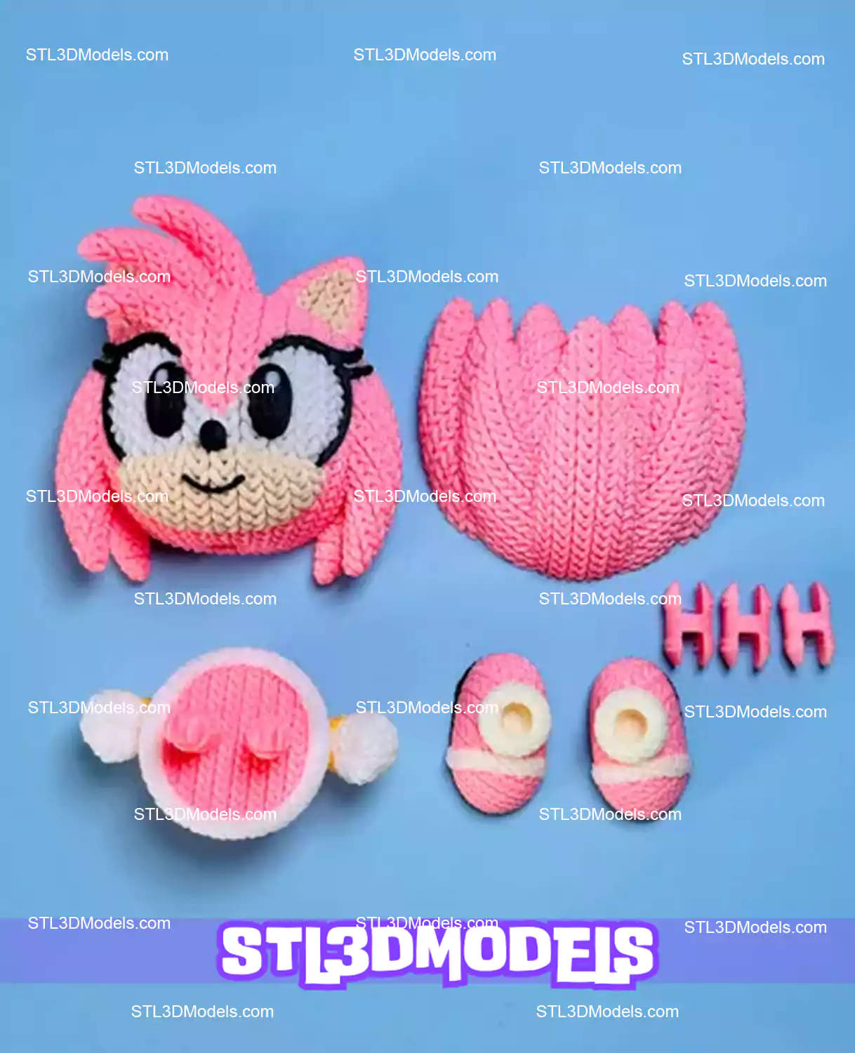 Knitted Amy STL 3D Model 