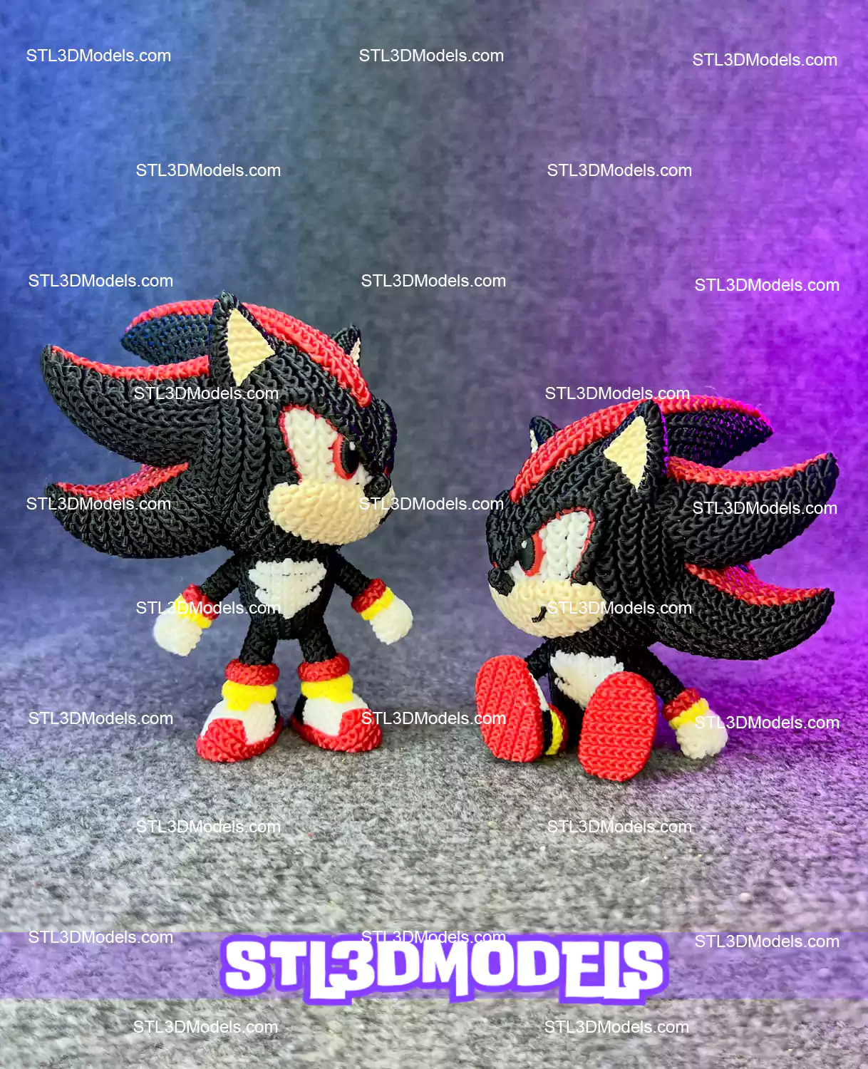 2Knitted Shadow Sonic STL & 3MF 3D Model Knitted Shadow Sonic STL & 3MF 3D Model