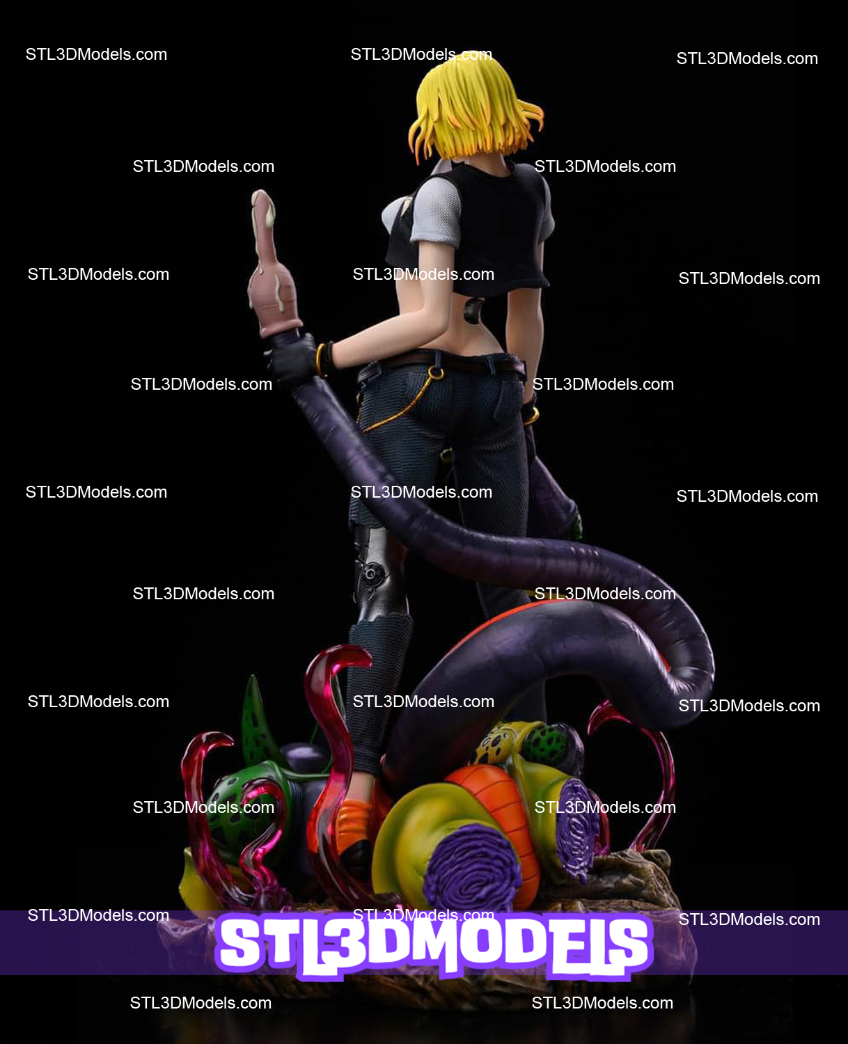 Android 18 vs Cell STL 3D Model Android 18 vs Cell STL 3D Model