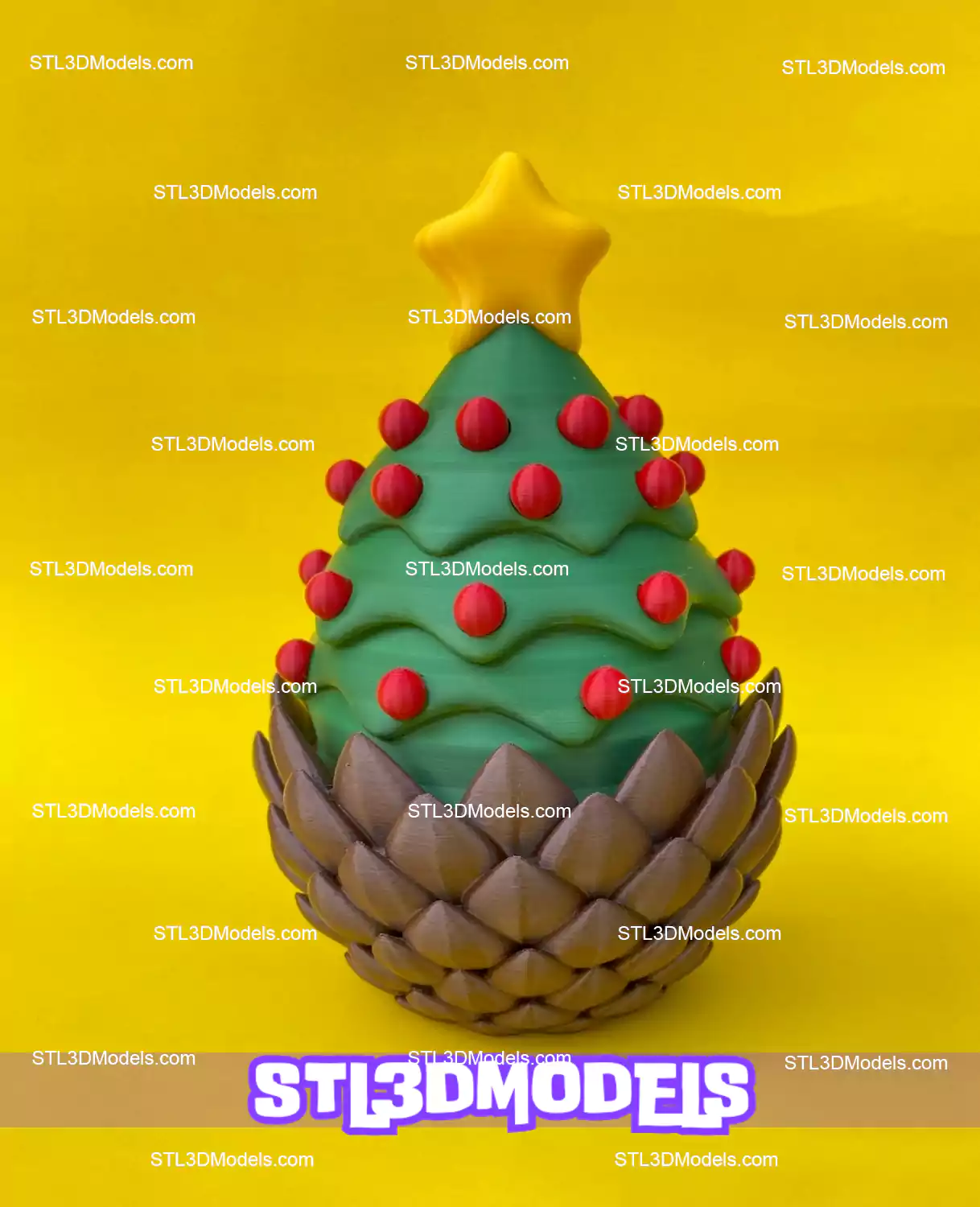 Christmas Tree Dragon & Egg STL 3D Model 