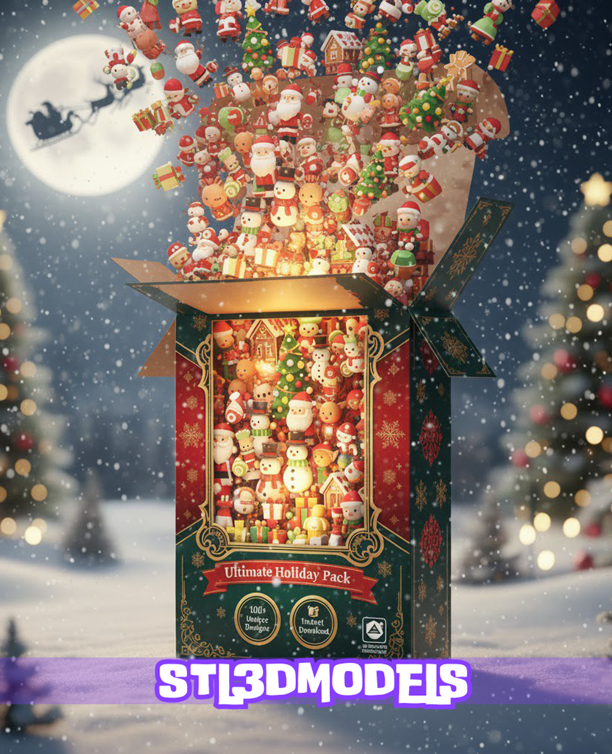 100+ Christmas 3D Print Files STL & 3MF