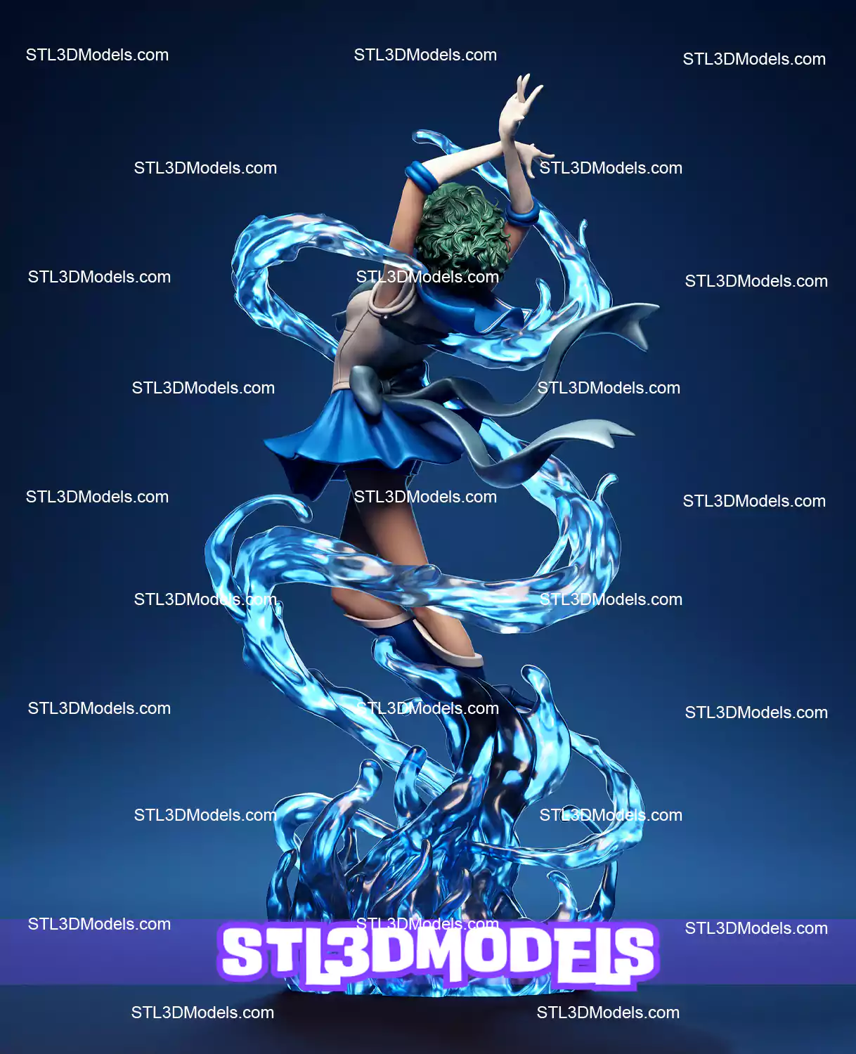 Mercury Elegance in Blue and White STL 3D Model Mercury Elegance in Blue and White STL 3D Model