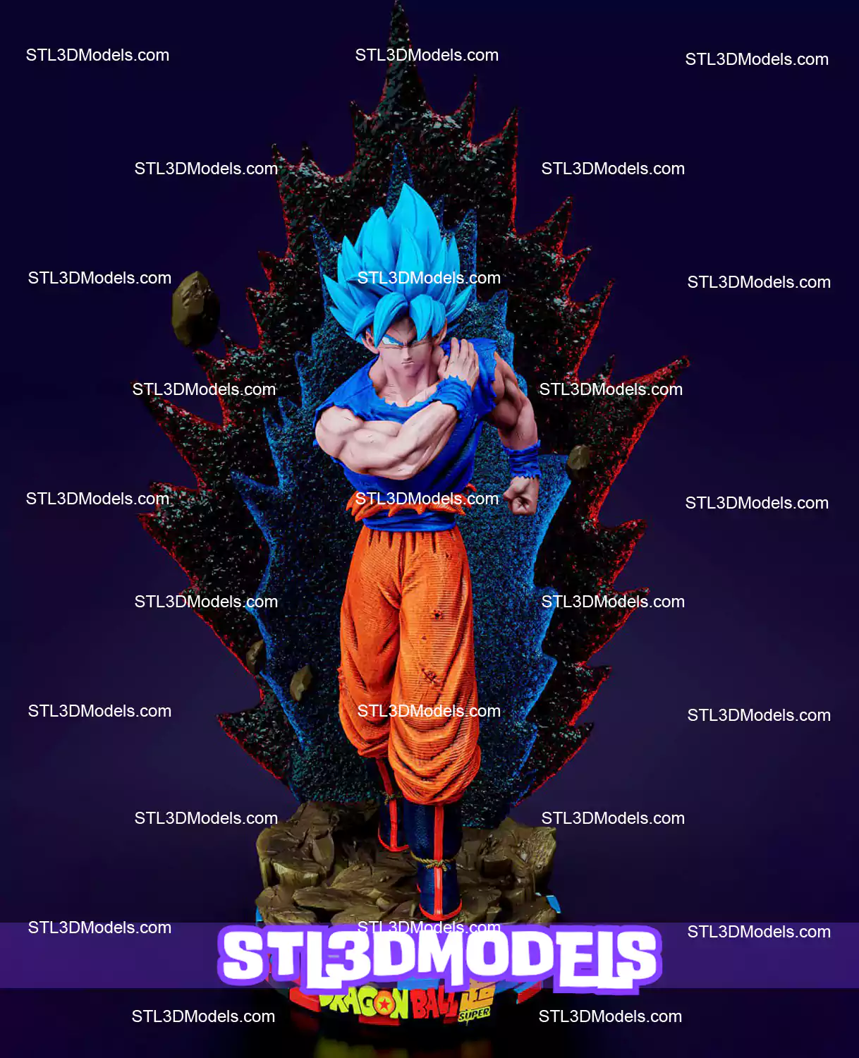 Blue Goku Dragon Ball STL 3D Model Blue Goku Dragon Ball STL 3D Model