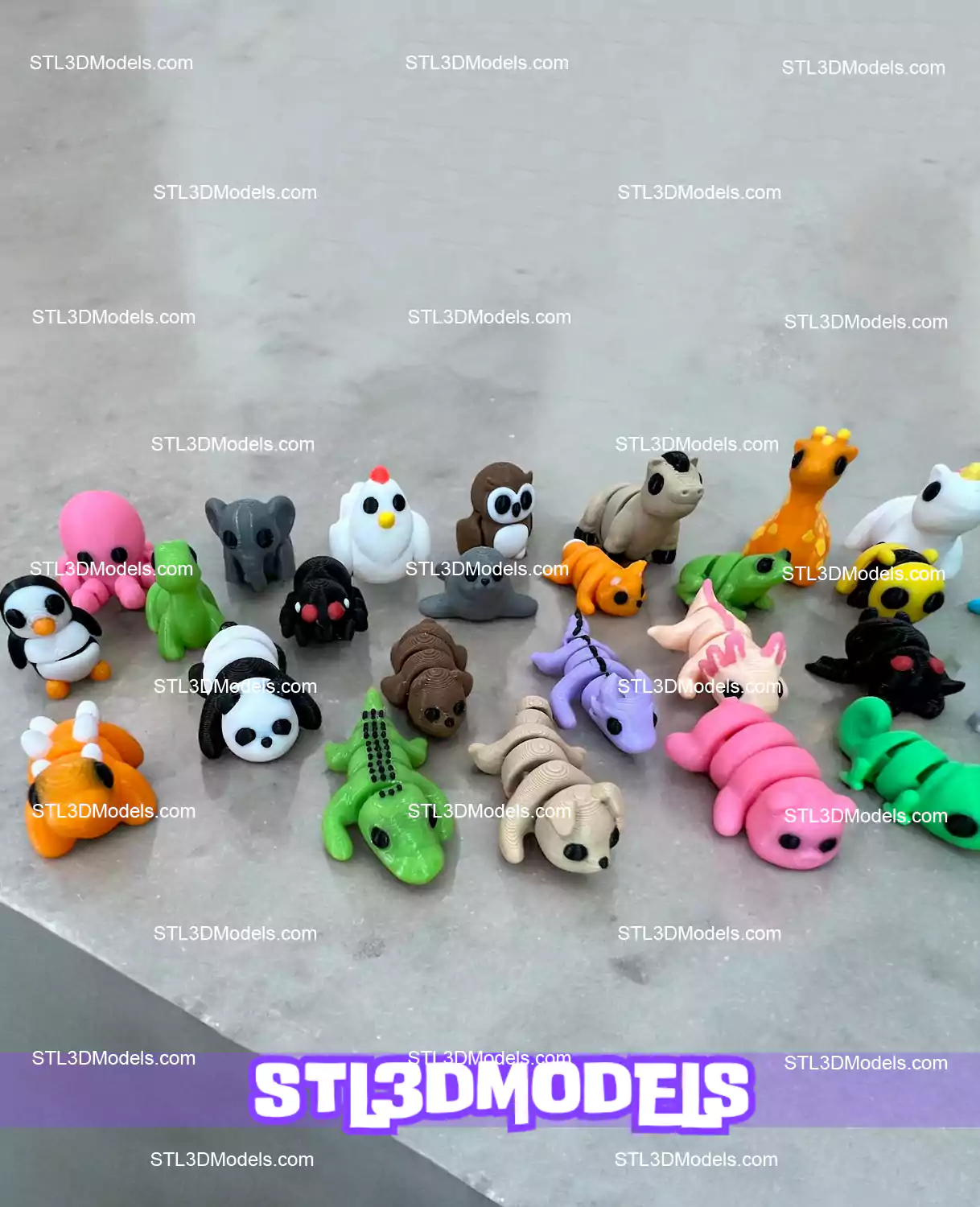 3300 Mini Cute Flexi Animals STL & 3MF Print Model 3300 Mini Cute Flexi Animals STL & 3MF Print Model