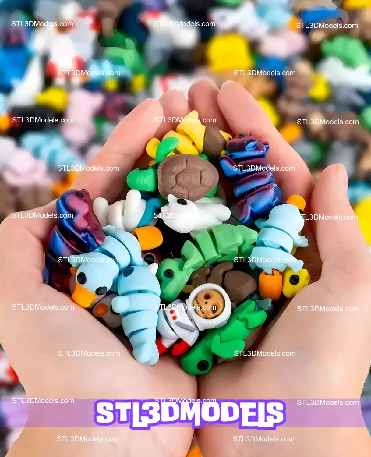 3300 Mini Cute Flexi Animals STL & 3MF Print Model